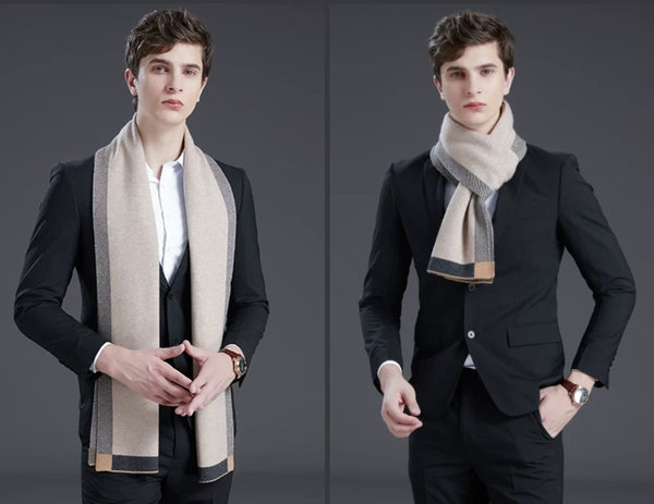 Modern Wool Scarf for Men, Modern Casual Scarf Men, Men's Winter Scarf, Formal Men Scarf Styles, Men's Wool Scarf Winter, Business Wool Scarf for Gentleman