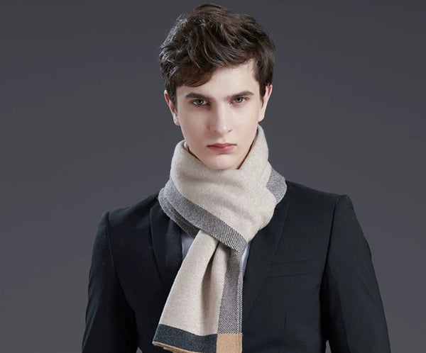 Modern Wool Scarf for Men, Modern Casual Scarf Men, Men's Winter Scarf, Formal Men Scarf Styles, Men's Wool Scarf Winter, Business Wool Scarf for Gentleman