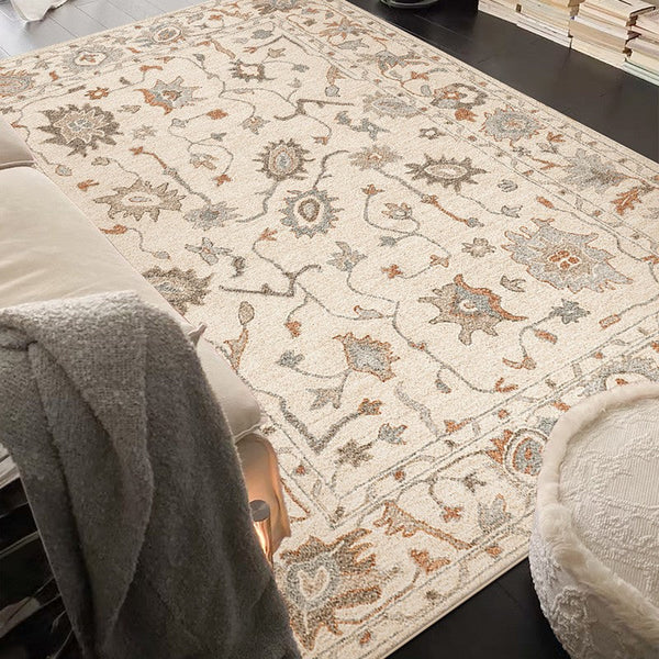 Flower Pattern Modern Rugs for Farmhouse, Bedroom Modern Rugs, Modern Rugs for Dining Room, Modern Rugs for Living Room-Paintingforhome