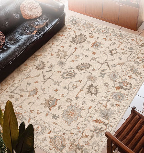 Flower Pattern Modern Rugs for Farmhouse, Bedroom Modern Rugs, Modern Rugs for Dining Room, Modern Rugs for Living Room-Paintingforhome