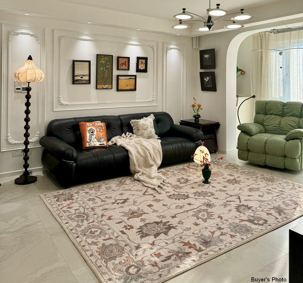 Flower Pattern Modern Rugs for Farmhouse, Bedroom Modern Rugs, Modern Rugs for Dining Room, Modern Rugs for Living Room-Paintingforhome