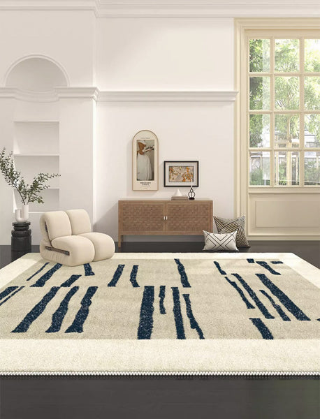 Contemporary Modern Rugs Next to Bed, Bathroom Area Rugs, Dining Room Modern Floor Carpets, Abstract Modern Rugs for Living Room, Modern Rug Ideas for Bedroom-Paintingforhome