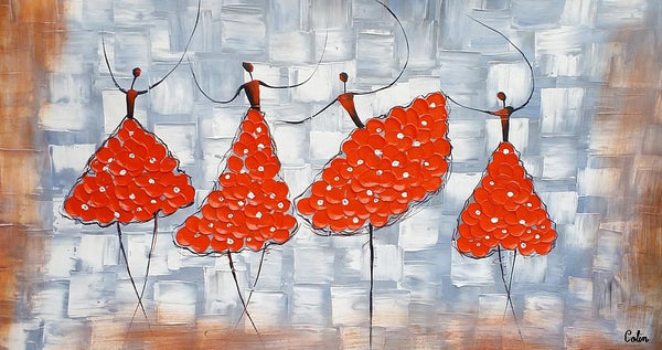 Contemporary Wall Art Ideas, Ballet Dancer Painting, Acrylic Canvas Painting, Buy Art Online, Abstract Painting for Dining Room