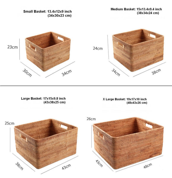 Large Storage Basket for Living Room, Kitchen Storage Baskets, Woven Storage Basket for Shelves, Rattan Storage Baskets for Toys-Paintingforhome