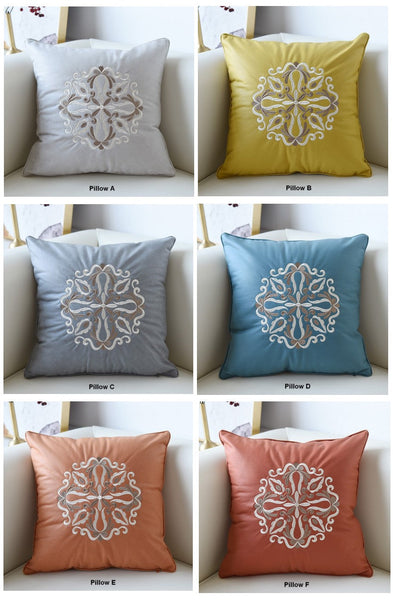 Flower Pattern Decorative Throw Pillows, Modern Sofa Pillows, Contemporary Throw Pillows, Large Decorative Pillows for Living Room-Paintingforhome