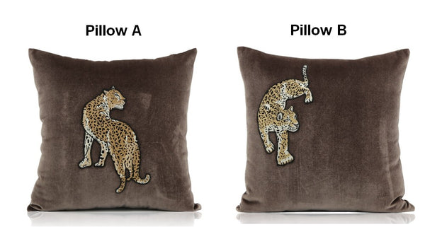 Modern Sofa Pillows, Contemporary Throw Pillows, Cheetah Decorative Throw Pillows, Decorative Pillows for Living Room-Paintingforhome