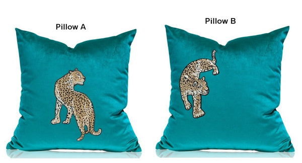 Decorative Pillows for Living Room， Contemporary Throw Pillows, Cheetah Decorative Cushion, Modern Sofa Pillows-Paintingforhome