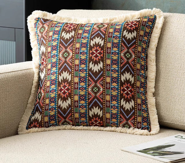 Bedroom Decorative Throw Pillows, Bohemian Decorative Sofa Pillows for Living Room, Extra Large Modern Geometric Pillows, Oriental Throw Pillow for Couch-Paintingforhome