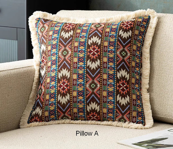 Unique Decorative Throw Pillows, Bohemian Decorative Sofa Pillows for Living Room, Extra Large Modern Geometric Pillows, Oriental Throw Pillow for Couch-Paintingforhome