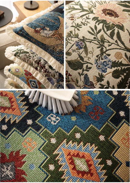 Flower Decorative Pillows for Bedroom, Decorative Pillow Covers, Extra Large Modern Geometric Pillows, Bohemian Decorative Sofa Pillows for Living Room-Paintingforhome