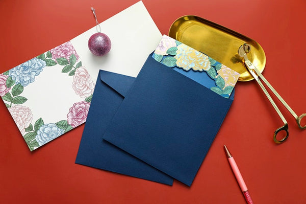 Blue Flower Greeting Cards, Beautiful Greeting Cards to Friends, Creative Birthday Greeting Card, Original Handmade Greeting Cards-Paintingforhome