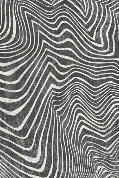 Abstract Contemporary Rugs for Bedroom, Black Stripe Area Rugs under Sofa, Mid Century Area Rugs for Living Room, Modern Carpets for Office, Dining Room Floor Rugs-Paintingforhome