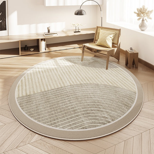 Modern Round Carpets for Dining Room, Contemporary Round Rugs Next to Bed, Washable Kitchen Runner Rugs, Bathroom Modern Rugs, Entryway Circular Rugs-Paintingforhome