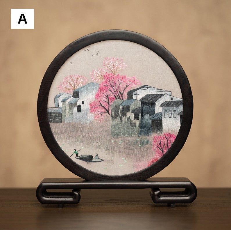 Traditional Chinese Suzhou Embroidery Ornament, Premium Souvenir, Exclusive Business Present Panda Embroidered Decor, Unique Birthday Gift-Paintingforhome