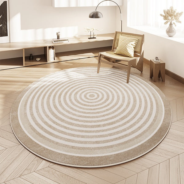 Washable Kitchen Runner Rugs, Modern Round Carpets for Dining Room, Contemporary Round Rugs Next to Bed, Bathroom Modern Rugs, Entryway Circular Rugs-Paintingforhome