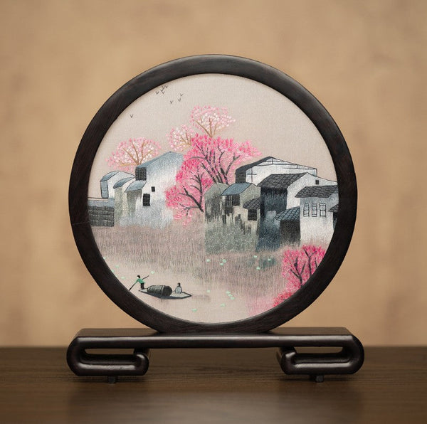 Traditional Chinese Suzhou Embroidery Ornament, Premium Souvenir, Exclusive Business Present Panda Embroidered Decor, Unique Birthday Gift-Paintingforhome