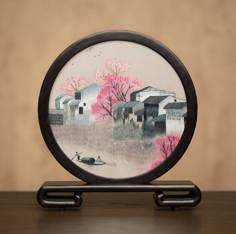 Traditional Chinese Suzhou Embroidery Ornament, Premium Souvenir, Exclusive Business Present Panda Embroidered Decor, Unique Birthday Gift-Paintingforhome