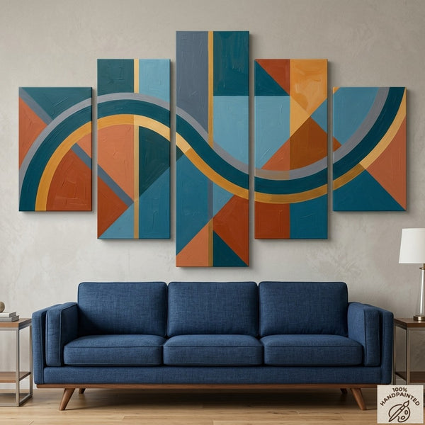 Oversized Modern Wall Art Paintings, Original Abstract Paintings, Geometric Canvas Art