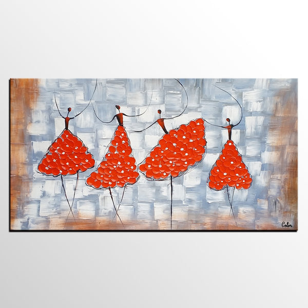 Contemporary Wall Art Ideas, Ballet Dancer Painting, Acrylic Canvas Painting, Buy Art Online, Abstract Painting for Dining Room