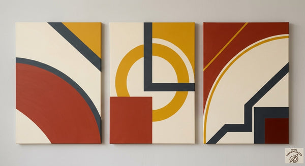 Multi Panel Group Paintings for Bedroom, Large Canvas Artwork, Geometric Modern Paintings, Original Abstract Art