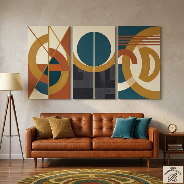 Modern Paintings for Living Room, Multi Panel Canvas Art, Large Group Paintings, Geometric Abstract Paintings
