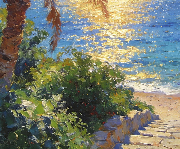 Florida's Coast in the Early Morning, Small Landscape Paintings, Small Oil Paintings on Canvas, Small Paintings on Canvas, Hand Painted Canvas Art, Original Oil Paintings-Paintingforhome