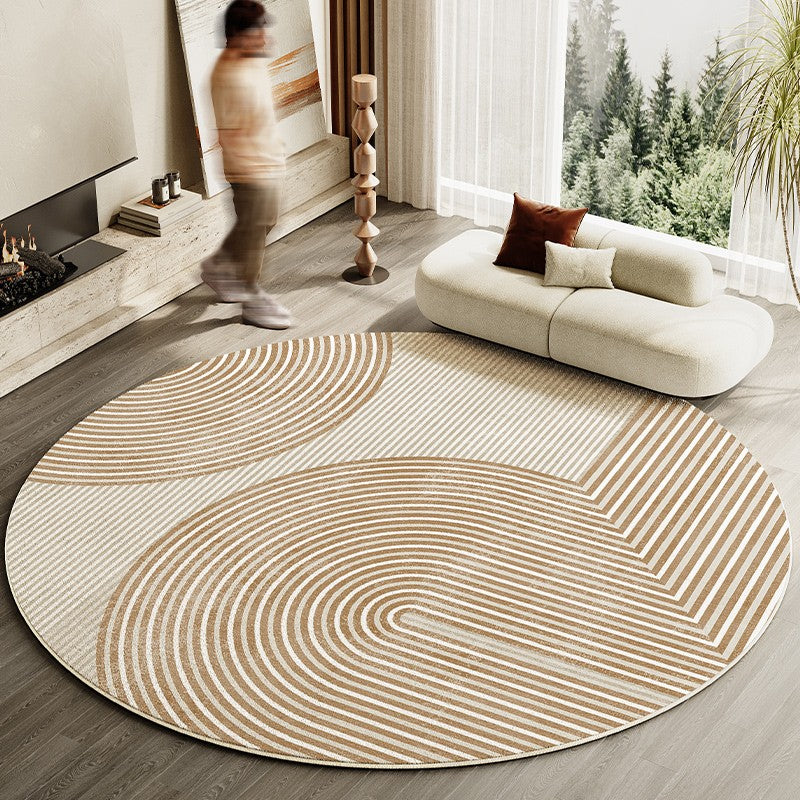 Contemporary Area Rugs for Bedroom, Round Area Rug for Dining Room, Coffee Table Rugs, Modern Area Rug for Entryway, Large Rugs for Living Room-Paintingforhome