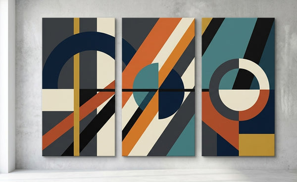 Hand Painted Canvas Art, Multi Panel Wall Painting, Modern Contemporary Paintings, Geometric Abstract Paintings