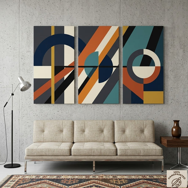 Hand Painted Canvas Art, Multi Panel Wall Painting, Modern Contemporary Paintings, Geometric Abstract Paintings
