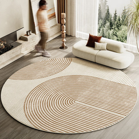 Coffee Table Rugs, Contemporary Area Rugs for Bedroom, Round Area Rug for Dining Room, Modern Area Rug for Entryway, Large Rugs for Living Room-Paintingforhome