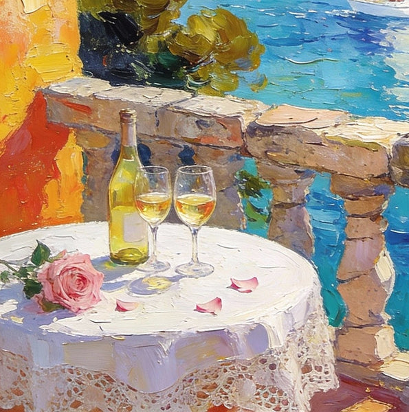 The Beauty of the Mediterranean Coast, Original Small Paintings on Canvas, Seashore Beach, Small Landscape Paintings, Palette Knife Impasto Paintings, Small Paintings on Canvas, Hand Painted Canvas Art-Paintingforhome