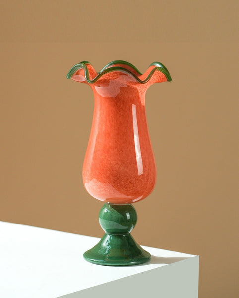 Contemporary Vase for Modern Home Decor, Unique Modern Glass Vase, Modern Glass Flower Vases, Handmade Liuli Vases, Centerpiece Vases on Table-Paintingforhome