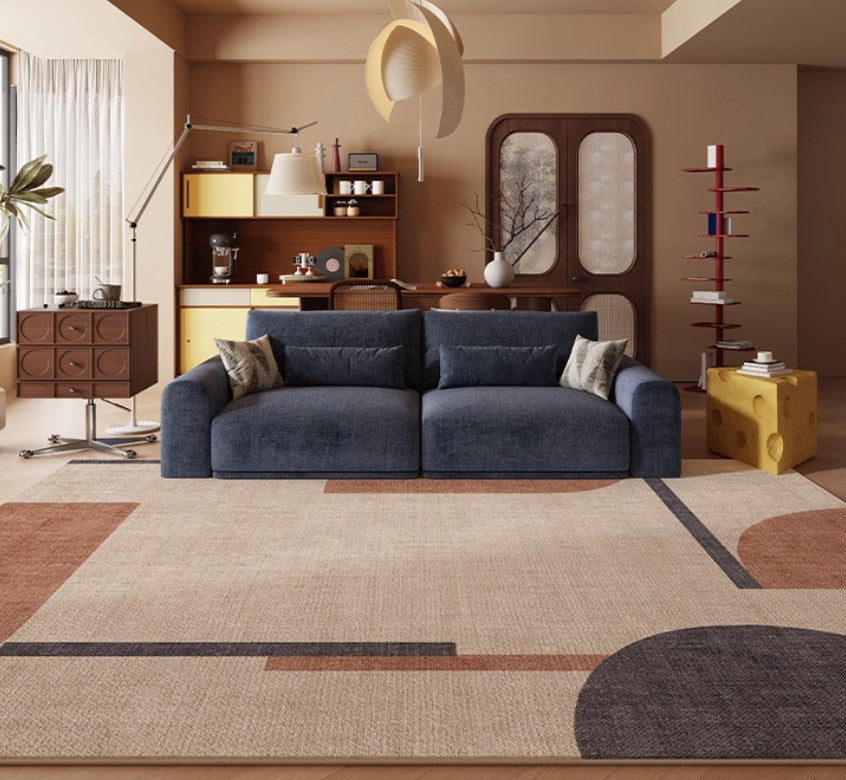 Dining Room Geometric Modern Rugs, Bedroom Modern Rugs, Mid Century Modern Rugs for Living Room, Contemporary Modern Rugs under Coffee Table-Paintingforhome