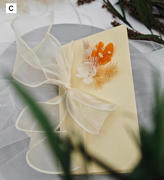 Creative Birthday Greeting Card, Unique Anniversary Greeting Card, Beautiful Valentine's Day Greeting Card, Wedding Greeting Card, Original Handmade Dried Flower Bowknot Greeting Cards-Paintingforhome