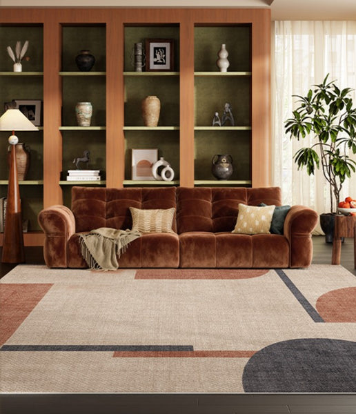 Dining Room Geometric Modern Rugs, Bedroom Modern Rugs, Mid Century Modern Rugs for Living Room, Contemporary Modern Rugs under Coffee Table-Paintingforhome