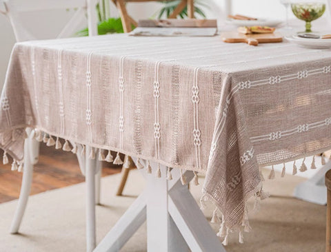 Rectangular Table Cloth for Dining Room Table, Linen Square Tablecloth for Kitchen, Large Modern Table Covers for Sale-Paintingforhome