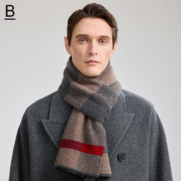 Modern Fashion Scarf, Thick Wool Scarf, Formal Men Scarf Styles, Casual Scarf Men, Men's Winter Scarf, Men's Wool Scarf Winter, Business Wool Scarf for Gentleman-Paintingforhome
