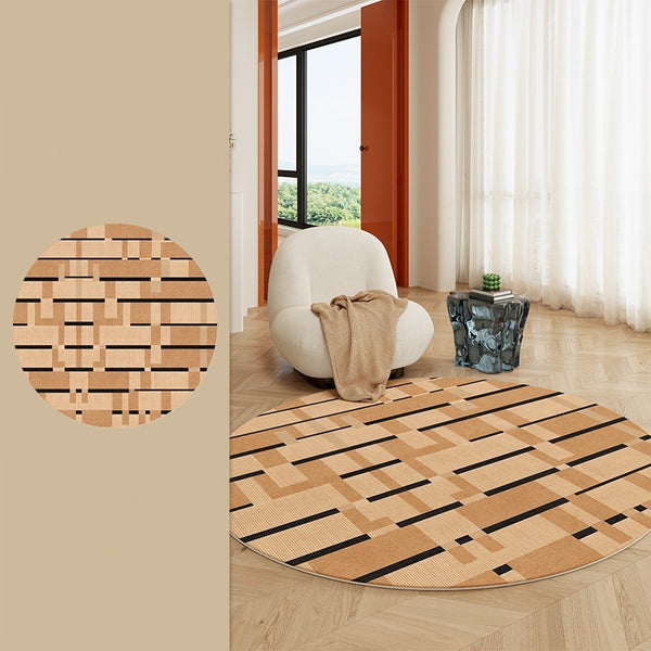 Mid Century Modern Rugs, Geometric Modern Rug Ideas for Living Room, Circular Modern Rugs for Bathroom, Modern Rugs for Bedroom, Round Rugs for Dining Room-Paintingforhome