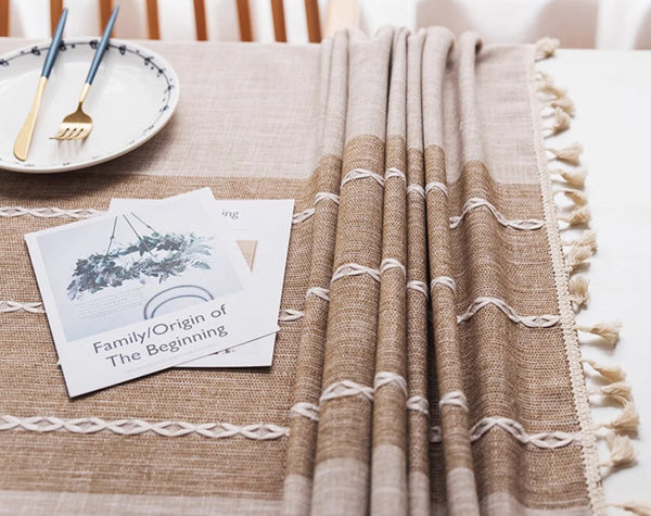 Rectangular Tablecloth for Oval Table, Kitchen Rectangular Table Covers, Modern Table Cloths for Dining Room, Farmhouse Cotton and Linen Tablecloths-Paintingforhome