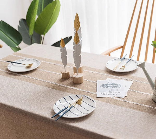 Rectangular Tablecloth for Oval Table, Kitchen Rectangular Table Covers, Modern Table Cloths for Dining Room, Farmhouse Cotton and Linen Tablecloths-Paintingforhome