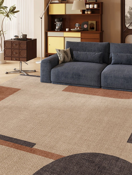Dining Room Geometric Modern Rugs, Bedroom Modern Rugs, Mid Century Modern Rugs for Living Room, Contemporary Modern Rugs under Coffee Table-Paintingforhome
