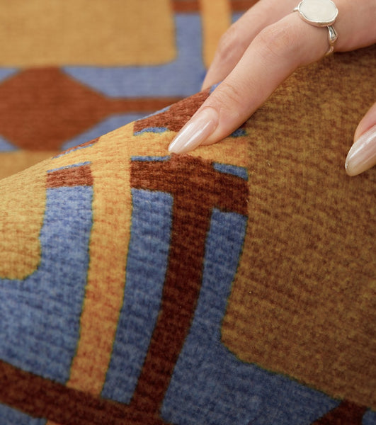 Modern Rugs under Coffee Table, Abstract Contemporary Round Rugs, Modern Rugs for Dining Room, Geometric Modern Rugs for Bedroom-Paintingforhome