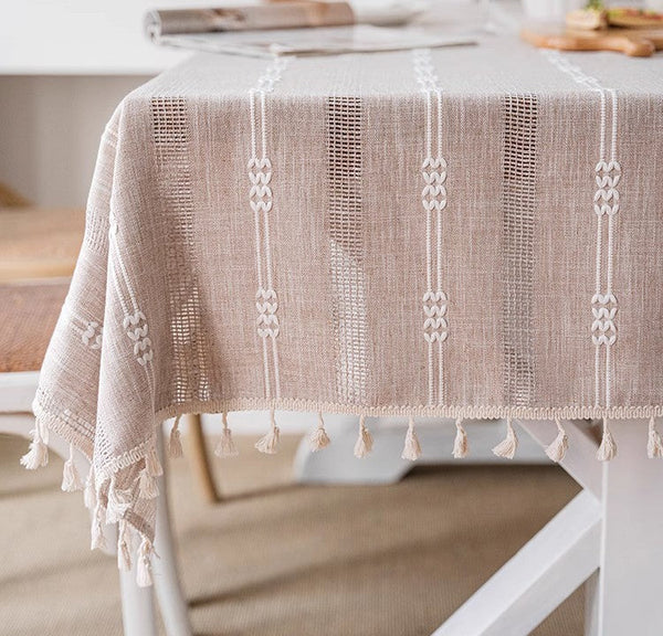 Large Modern Rectangular Table Cloth for Dining Room Table, Linen Square Tablecloth for Kitchen, Large Table Covers for Sale-Paintingforhome