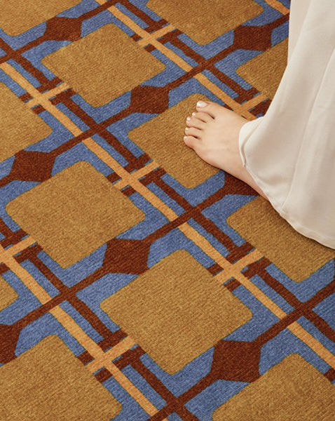 Modern Rugs under Coffee Table, Abstract Contemporary Round Rugs, Modern Rugs for Dining Room, Geometric Modern Rugs for Bedroom-Paintingforhome