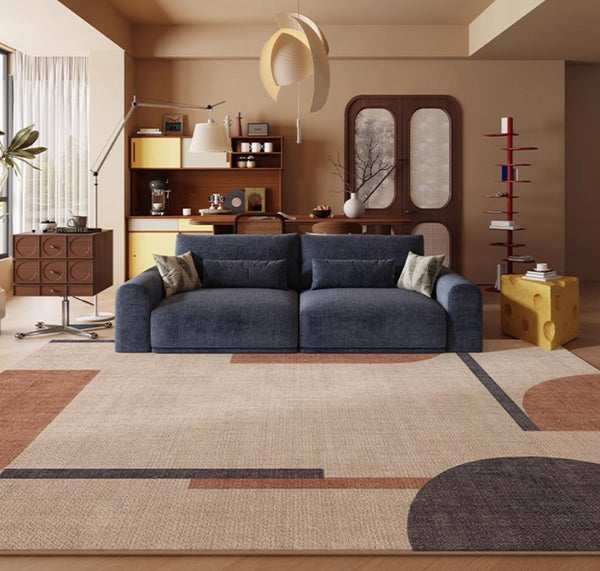 Dining Room Geometric Modern Rugs, Bedroom Modern Rugs, Mid Century Modern Rugs for Living Room, Contemporary Modern Rugs under Coffee Table-Paintingforhome