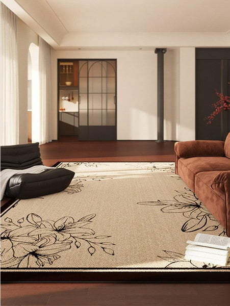 Geometric Contemporary Rugs Next to Bed, Modern Rugs for Dining Room, Contemporary Modern Rugs, Mid Century Area Rugs for Living Room-Paintingforhome