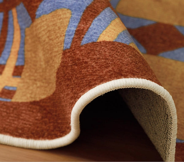 Modern Rugs under Coffee Table, Abstract Contemporary Round Rugs, Modern Rugs for Dining Room, Geometric Modern Rugs for Bedroom-Paintingforhome