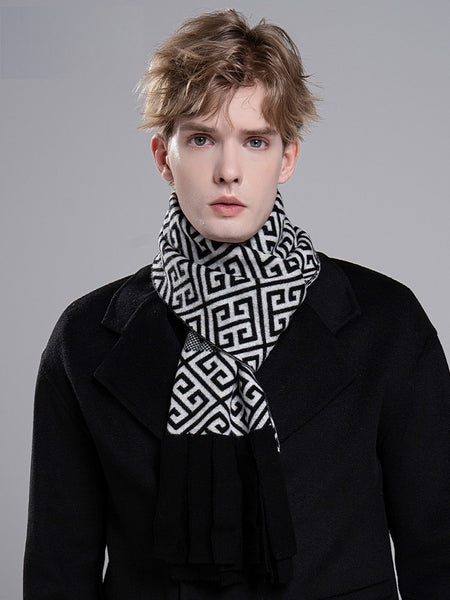 Formal Men Scarf Styles, Men's Wool Scarf Winter, Modern Casual Scarf Men, Men's Winter Scarf, Thick Wool Scarf for Men, Business Wool Scarf for Gentleman