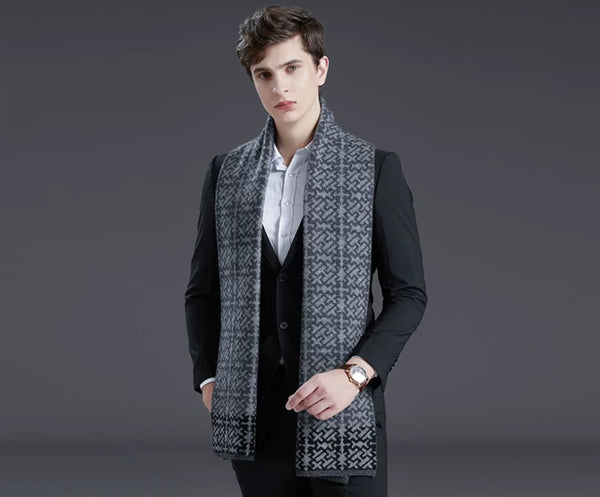 Formal Men Scarf Styles, Men's Winter Scarves, Thick Wool Scarf for Men, Modern Business Wool Scarf for Gentleman, Soft Casual Scarf Men, Men's Winter Wool Scarf