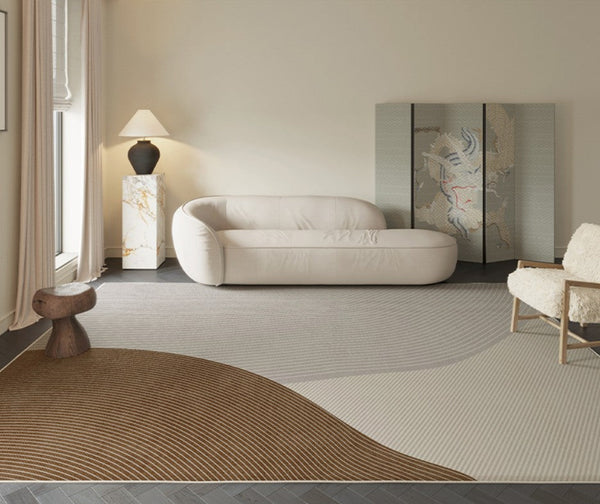 Large Geometric Rugs for Living Room, Abstract Modern Area Rugs for Bedroom, Contemporary Modern Rugs for Bedroom-Paintingforhome